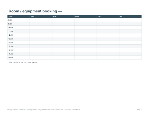 Preview of the first page of Room booking (PDF)